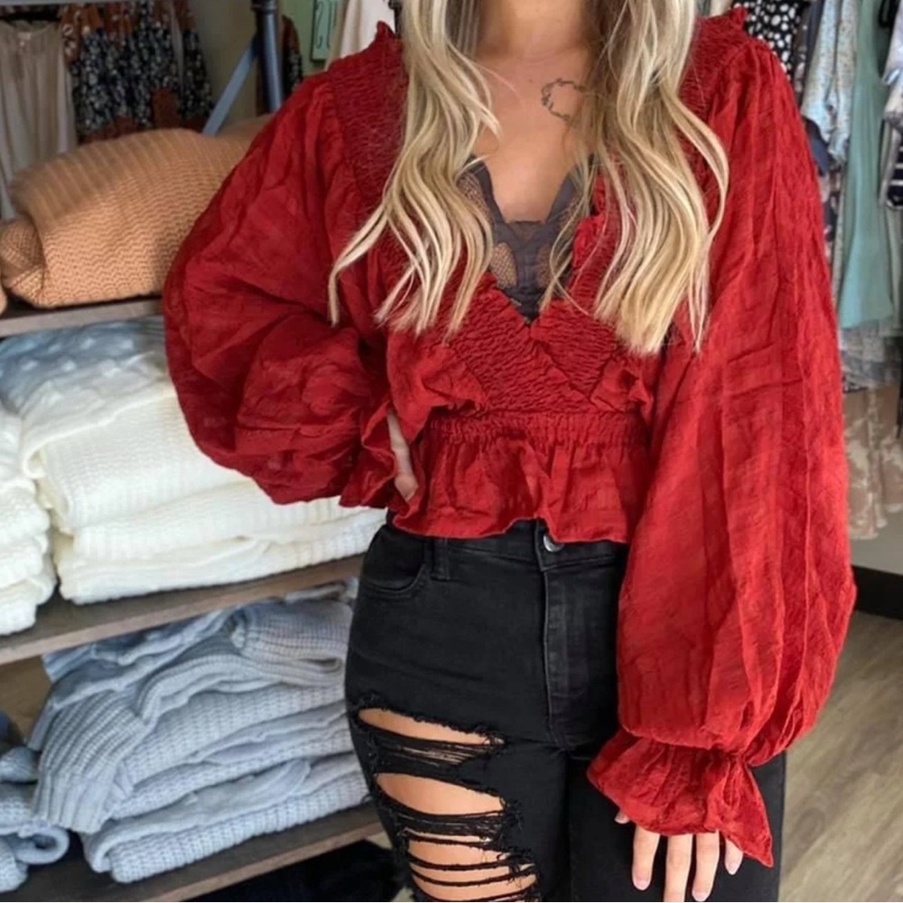 Elegant Red Women's Top